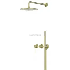 Душевая система ABBER Emotion 316 AF8819BG скрытого монтажа без излива, брашированное светлое золото