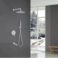 Душевая система ABBER Emotion AF8817W скрытого монтажа с изливом, белый матовый
