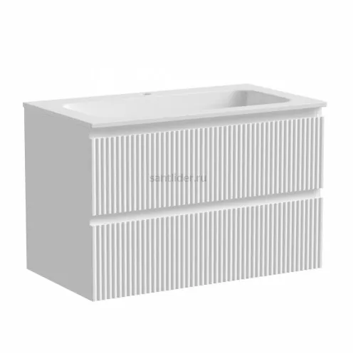 Тумба подвесная SANCOS Snob R, Bianco 790х445х500, под столешницу без отверстия под смеситель, цвет Black Sky, SNR80W