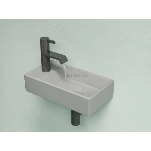 Умывальник CERAMICANOVA Element подвесной прямоугольный (чаша справа, отверстие под смеситель слева) цвет антрацит матовый CN6051RMH