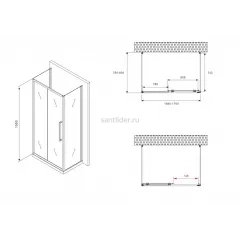 Душевой уголок ABBER Schwarzer Diamant AG30170H-S80-S80
