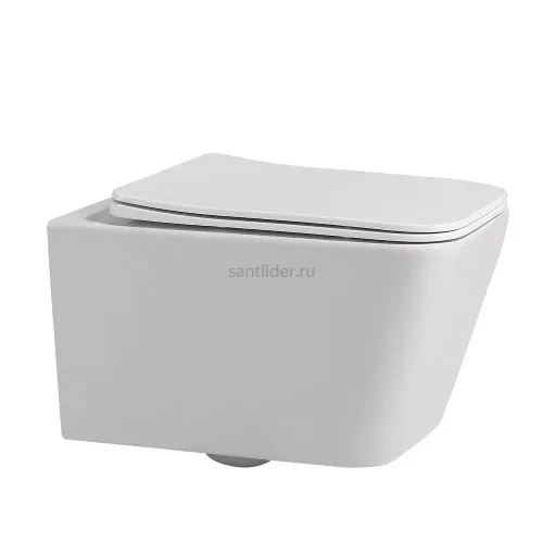 Комплект подвесной унитаз ABBER Rechteck AC1201 белый с инсталляцией AC0105 и кнопкой AC0121MCH матовый хром