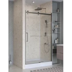 Душевая дверь шириной 141см BelBagno MARINO-2-BF-1-140-C-GM профиль оружейная сталь, стекло прозрачное