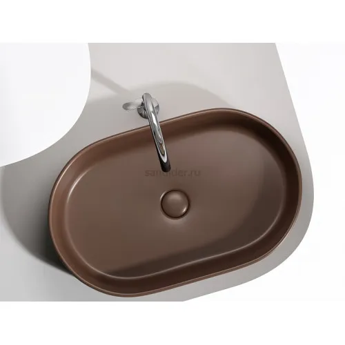 Умывальник CERAMICANOVA Element чаша накладная овальная (цвет Темно-Коричневый Матовый) CN6048MDB