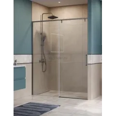 Душевая дверь шириной 150см BelBagno SOFT_CLOSE-1-BF-1-150-C-GM профиль оружейная сталь, стекло прозрачное
