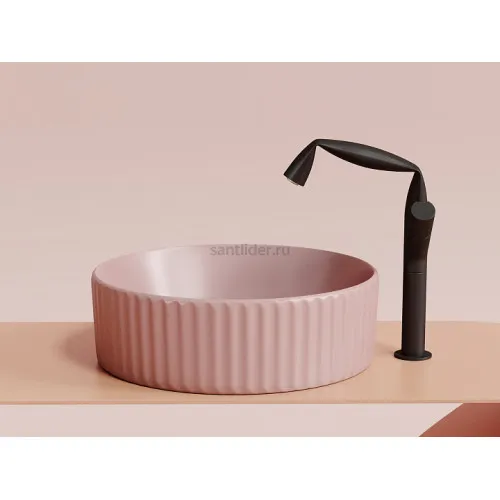 Умывальник CERAMICANOVA Element чаша накладная круглая (цвет Розовый Матовый) CN6057MP