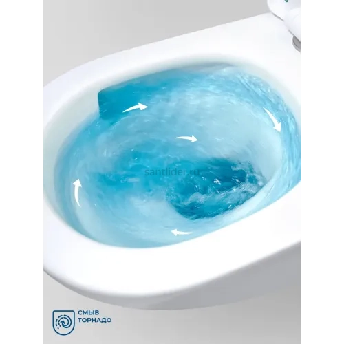 Унитаз подвесной безободковый с сиденьем и смывом TORNADO BelBagno KRAFT-TOR BB7106CH-TOR/SC