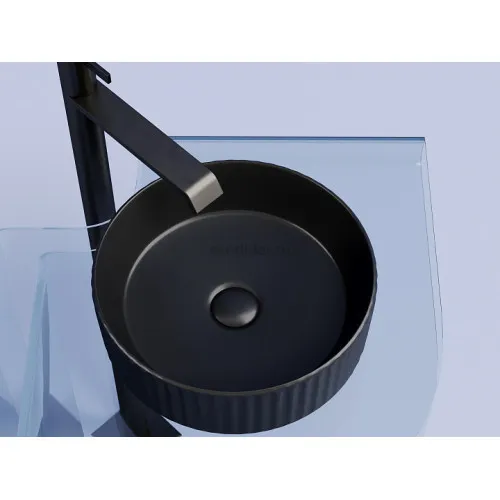 Умывальник CERAMICANOVA Element чаша накладная круглая 360 мм (цвет Чёрный Матовый) CN6057MB
