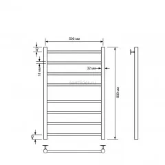 Полотенцесушитель водяной Comfysan Luce W-8 80/50, хром