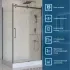 Душевой уголок BelBagno MARINO-2-AH-1-110/90-C-GM 110х90см профиль оружейная сталь, стекло прозрачное