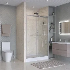 Душевая дверь шириной 111см BelBagno MARINO-2-BF-1-110-C-CR профиль хром, стекло прозрачное
