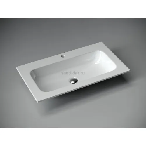 Раковина накладная CERAMICANOVA Grace прямоугольная, с отверстием под смеситель, цвет белый CN7012