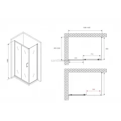 Душевой уголок ABBER Schwarzer Diamant AG301405-S1005
