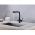 Смеситель ABBER Emotion AF8814B для кухни с подключением фильтра и выдвижной лейкой, черный матовый