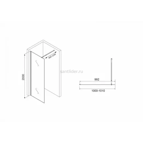 Душевая перегородка ABBER Immer Offen AG61101R8