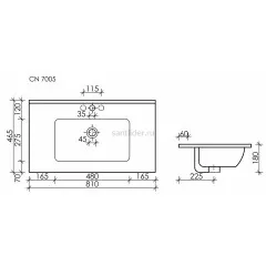 Накладная раковина CERAMICANOVA Element 810x465x180 мм CN7005