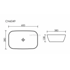 Умывальник CERAMICANOVA Element чаша накладная овальная (цвет Антрацит Матовый) CN6049MH