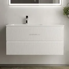 Тумба подвесная SANCOS под раковину Snob R левая, Bianco 995х445х500, SNR100LW