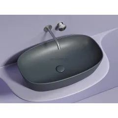 Умывальник CERAMICANOVA Element чаша накладная овальная (цвет Темный Антрацит Матовый) CN6049MDH