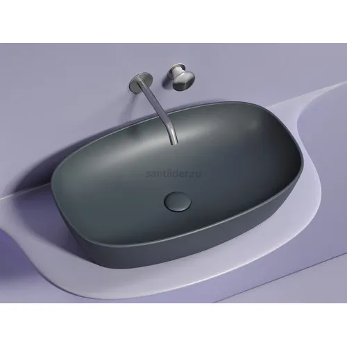 Умывальник CERAMICANOVA Element чаша накладная овальная (цвет Темный Антрацит Матовый) CN6049MDH