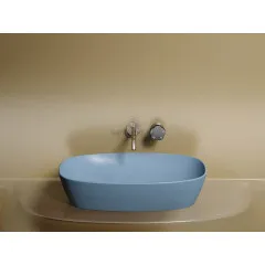 Умывальник CERAMICANOVA Element чаша накладная овальная (цвет Голубой Матовый) CN6049ML