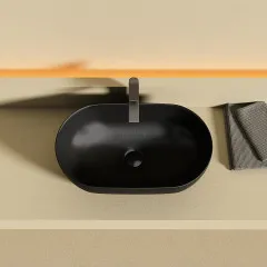Раковина накладная овальной формы CERAMICANOVA Twist черный матовый, CN12001MB
