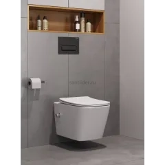 Унитаз подвесной безободковый с сиденьем и функцией биде TORNADO BelBagno KRAFT-TOR BB7106CH-TOR-BS/SC