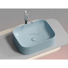 Умывальник CERAMICANOVA Element чаша накладная прямоугольная (цвет Голубой Матовый) CN6052ML