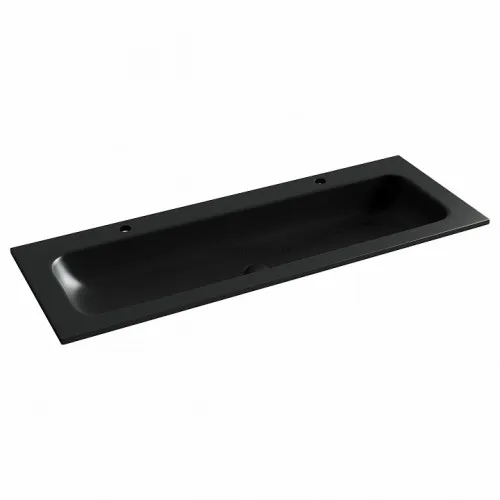 Раковина накладная CERAMICANOVA Grace прямоугольная, с 2 отверстиями под смеситель цвет черный матовый CN7016MB