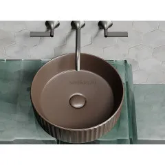 Умывальник CERAMICANOVA чаша накладная круглая 360 мм (цвет Темно-Коричневый Матовый) CN6057MDB