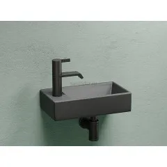 Умывальник CERAMICANOVA Element подвесной прямоугольный (чаша справа, отверстие под смеситель слева) цвет темный антрацит матовый CN6051RMDH