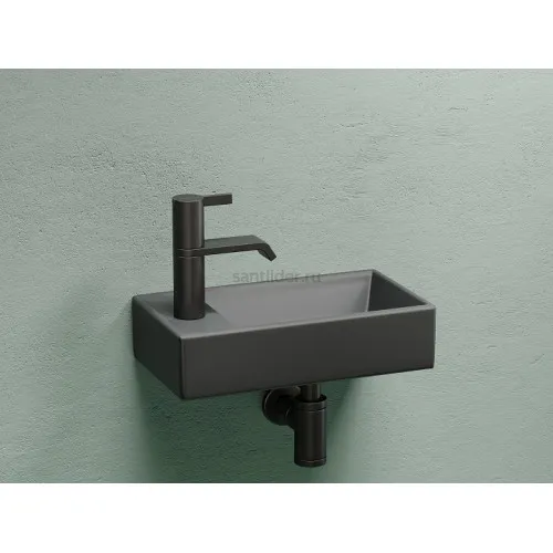 Умывальник CERAMICANOVA Element подвесной прямоугольный (чаша справа, отверстие под смеситель слева) цвет темный антрацит матовый CN6051RMDH