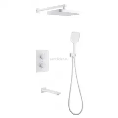 Душевая система ABBER Weiss Insel AF8050W скрытого монтажа с изливом, термостат, белая