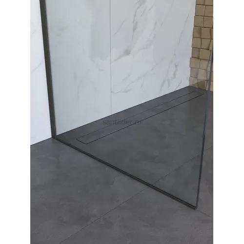 Душевая перегородка BelBagno UNO-L-1-TB-70-C-GM профиль оружейная сталь, стекло прозрачное