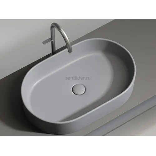 Умывальник CERAMICANOVA Element чаша накладная овальная (цвет Антрацит Матовый) CN6048MH