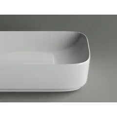 Умывальник CERAMICANOVA Element чаша накладная прямоугольная с керамической накладкой на сливное отверстие CN5021
