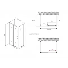 Душевой уголок ABBER Schwarzer Diamant AG30120B-S90B-S90B