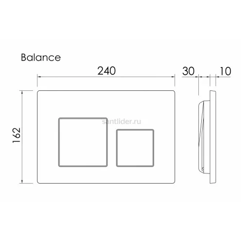 Кнопка смыва Balance, клавиши Circle, цвет брашированное золото, CN12-001BG