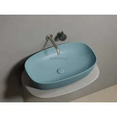 Умывальник CERAMICANOVA Element чаша накладная овальная (цвет Зеленый Матовый) CN6049MLG
