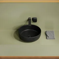 Раковина накладная CERAMICANOVA Taycan, круглая, диаметр 375 мм, черная матовая CN12003MB
