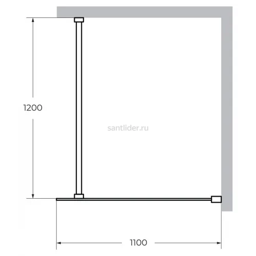 Душевая перегородка Cezares LIBERTA-L-1-110-120-BR-NERO