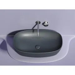 Умывальник CERAMICANOVA Element чаша накладная овальная (цвет Темный Антрацит Матовый) CN6049MDH