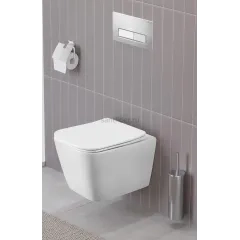 Унитаз подвесной безободковый с сиденьем и смывом TORNADO BelBagno KRAFT-TOR BB7106CH-TOR/SC