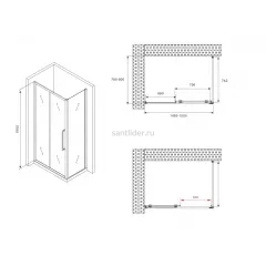 Душевой уголок ABBER Schwarzer Diamant AG30150MH-S80M
