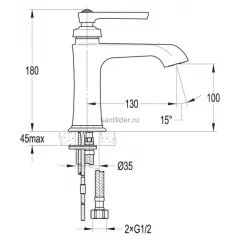 Cмеситель для раковины CEZARES LIBERTY-F-LS-01-W0