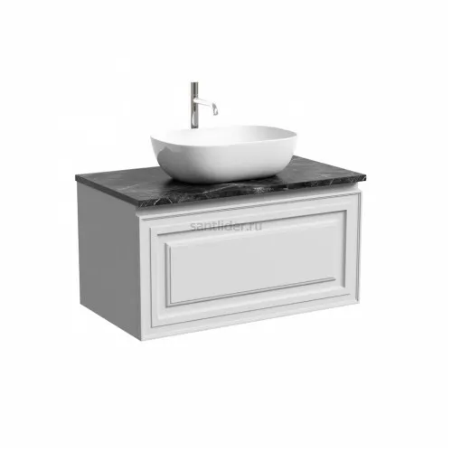 Тумба подвесная SANCOS Very, Bianco 790х445х406, под столешницу без отверстия под смеситель, цвет Black Sky, VR80W