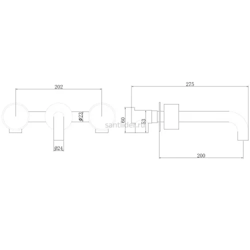 Смеситель ABBER Wasser Kreis AF81122G для раковины скрытого монтажа, золото матовое