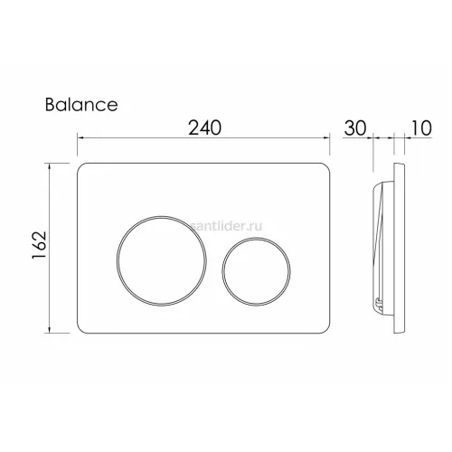Кнопка смыва Balance, клавиши Circle, цвет белый глянцевый, CN12-001W