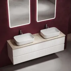 Столешница для ванной комнаты SANCOS из керамогранита SANCOS Kreman 1600х460 c отверстием под смеситель,TT160A2X