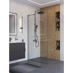 Душевая перегородка BelBagno UNO-L-1-TB-110-C-GM профиль оружейная сталь, стекло прозрачное